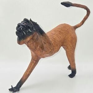 Antique Leather Monkey Macaque Figure Oddity Fork Art, Pre-owned